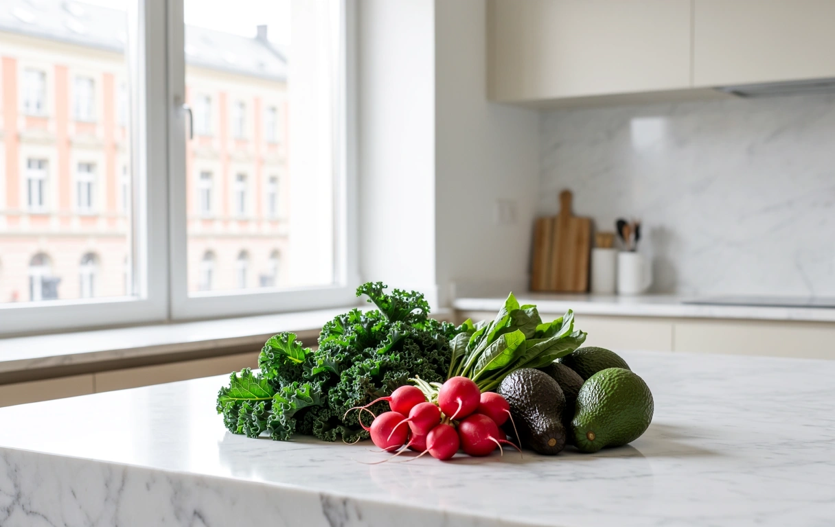 Frische Zutaten für die Ernährungsanalyse